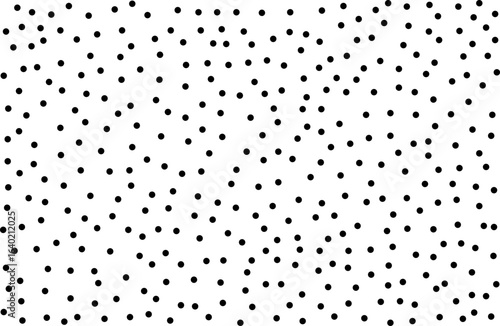 Black polka dot use for textile and design elements. Seamless polka dot pattern. Random black dots background. Transparent png Background,