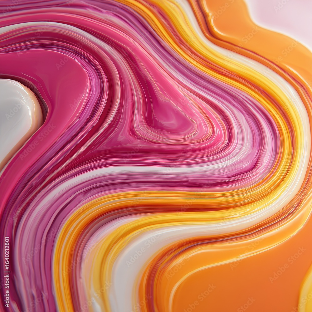 Fototapeta premium Abstract swirling colors of pink, orange, yellow, and white