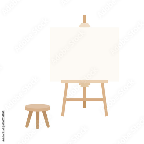 Wallpaper Mural Wooden frame easel with blank canvas and stool for display or art vector illustration Torontodigital.ca