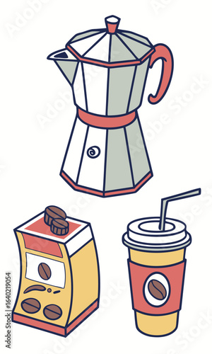 Coffee making essentials illustration