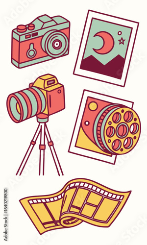 Colorful photography cartoon illustration