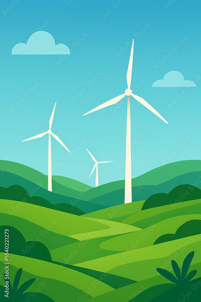Fototapeta premium wind turbines farm