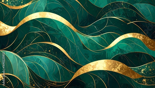 Green gold abstract design