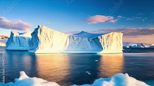 Wallpaper Mural Majestic icebergs sunrise ocean view Torontodigital.ca