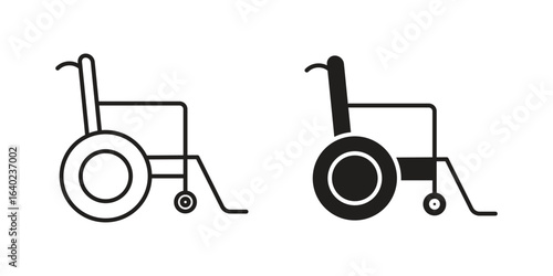 Wheelchair icon elements. doodle graphics icons.