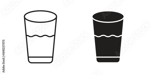 Water glass icon elements. doodle graphics icons.