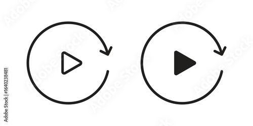 Replay icon elements. doodle graphics icons.