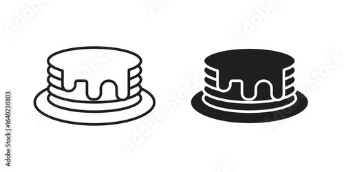 pancakes icon elements. doodle graphics icons.