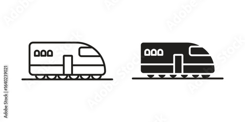 Monorail icon elements. doodle graphics icons.
