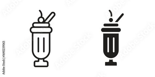 Milk shake icon elements. doodle graphics icons.