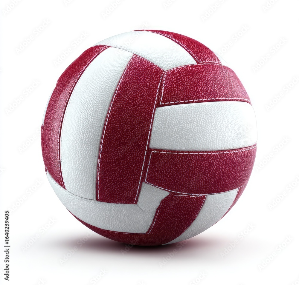 Fototapeta premium Red and white volleyball, 3D rendering