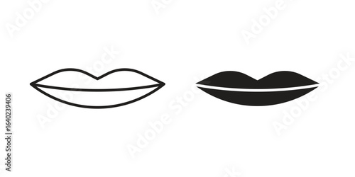 Lips icon elements. doodle graphics icons.
