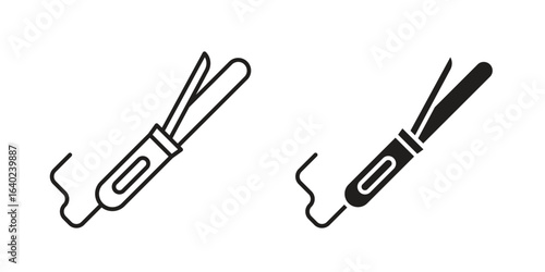 Hair curler icon elements. doodle graphics icons.