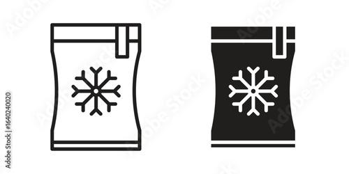 Frozen food bag icon elements. doodle graphics icons.