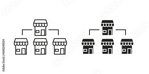 Franchise icon elements. doodle graphics icons.