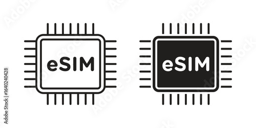 ESIM icon elements. doodle graphics icons.
