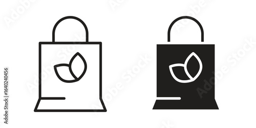 Eco bag icon elements. doodle graphics icons.