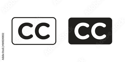 Closed caption icon elements. doodle graphics icons.