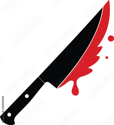  Bloody Knife droping blood  Icon Silhouette illustration