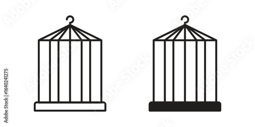 Bird cage icon elements. doodle graphics icons.
