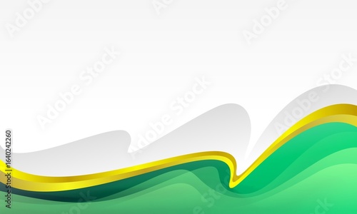Modern Abstract Wave Border Background with Gold and Green Corporate Design