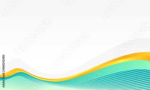 Modern Abstract Wave Border Background with Dynamic Cyan and Yellow Lines