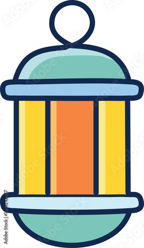 Vector icon colored lantern ramadan lantern graphic luminous lamp ramadan kareem vector illustrator
