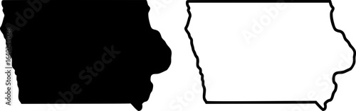 Iowa state border map outline and silhouette vector graphic isolated image