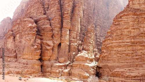 Konstfotografi Spectacular aerial view in arrival to the Khazali Canyon in the desert of Wadi Rum, Jordan