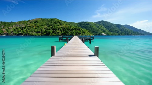 Wallpaper Mural Wooden pier turquoise waters landscape Torontodigital.ca