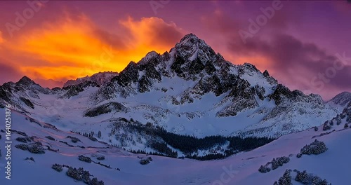 sunset in the mountains