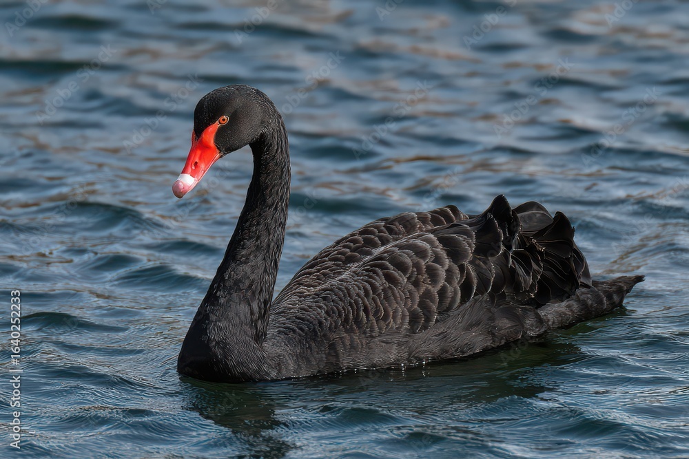 Fototapeta premium Black Swan - Elegant Water Bird Photography