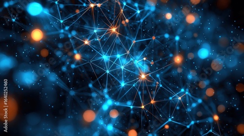 A network of luminous dots, connected like threads in a digital tapestry, illuminated a vibrant blue backdrop, hinting at the interconnectedness of human lives 