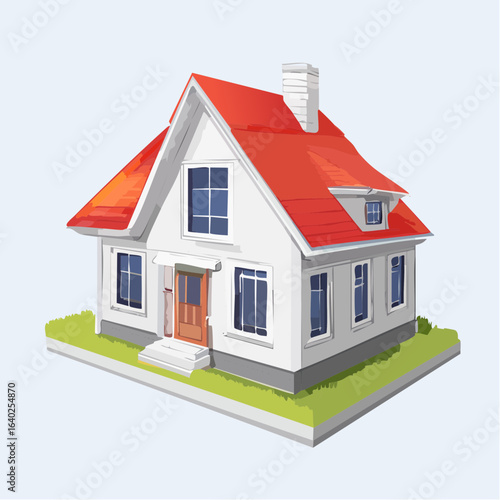 House 3D modeling line icon