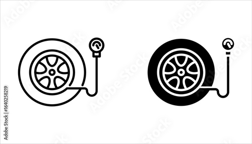 Tire set icon. Vehicle tire service concept. vector illustration on white background