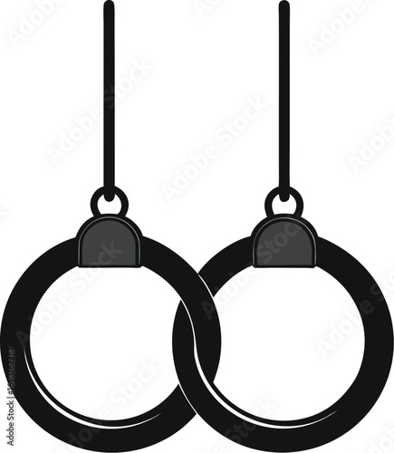 Gymnastic rings vector icon
