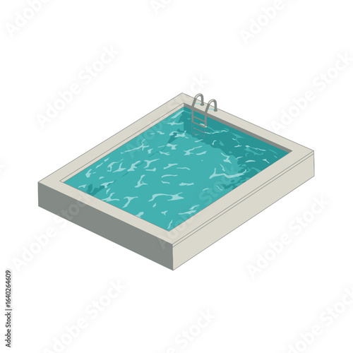 Isometric swimming pool illustration for leisure and recreation visuals