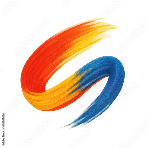 Dynamic Colorful Paintbrush Strokes on Vibrant Yellow Background Abstract