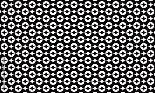 キラキラマークと丸に囲まれたキラキラマークが交互に並ぶ背景模様