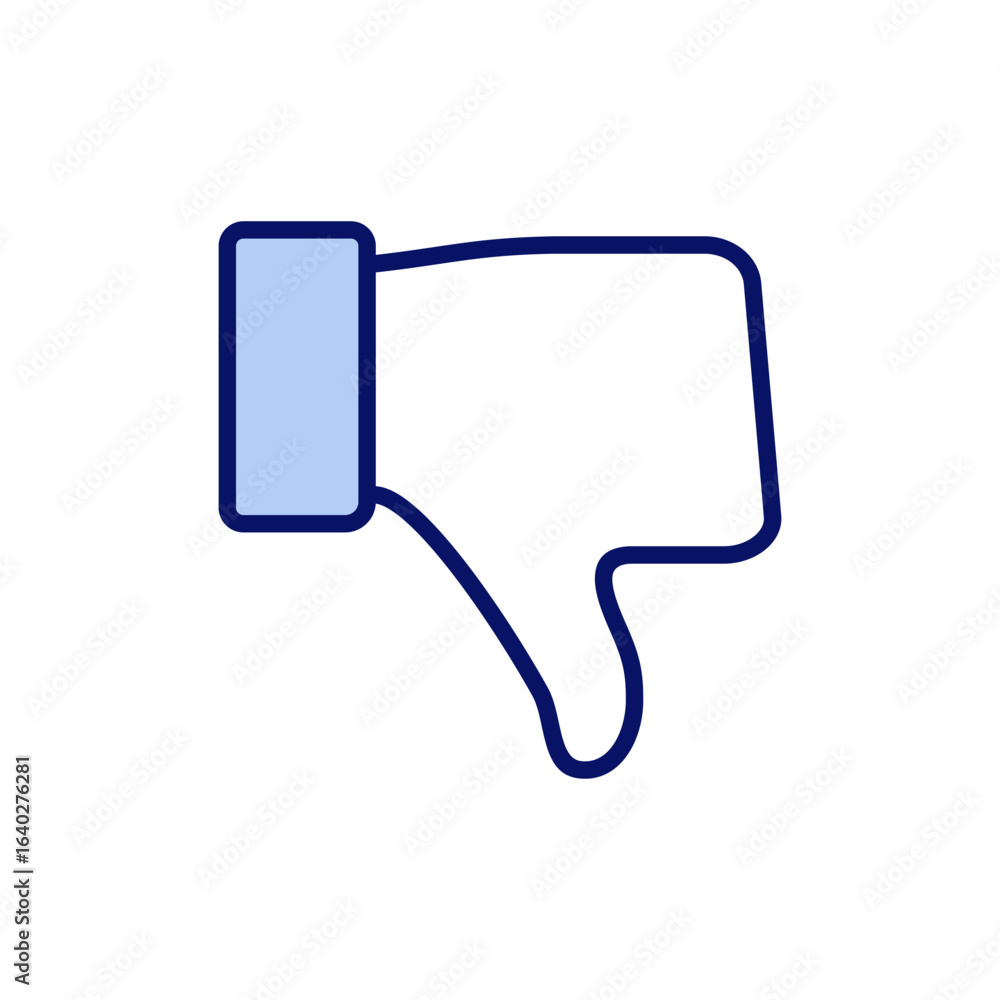 Naklejka premium Dislike icon vector. dislike sign and symbol. Hand with thumb down