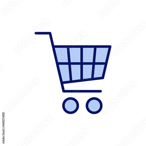 Shopping icon vector. Shopping cart sign and symbol. Trolley icon