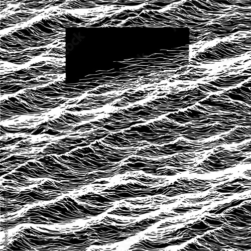 Black and white ocean waves pattern abstract sea art illustration water surface design graphic nature background 100