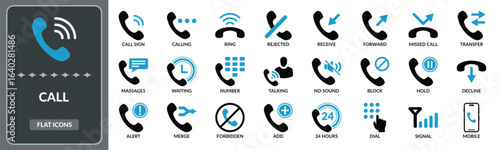 Call icon set. Set of phone calls, communication , talk, icon - Stock Vector