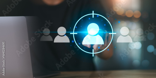 Photos Target audience digital marketing and customer segmentation, Human icon in cross