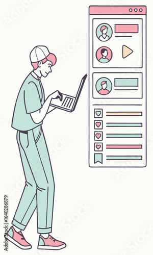 Person using laptop digital