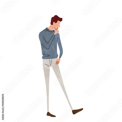 考えるポーズをする男性