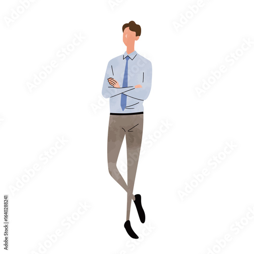 ポーズをとる人物