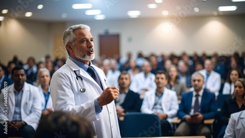 Doctor speaker presentation conference hall