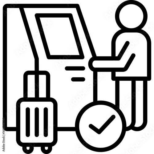 Self Check-In line icon