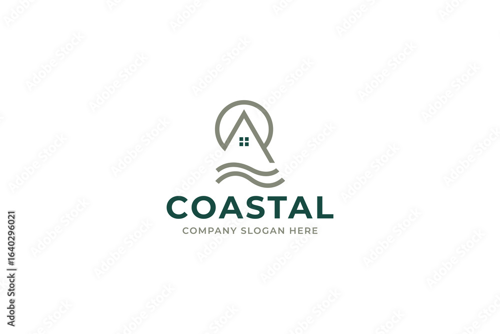 Obraz premium Unique, modern and clean logo design of real estate business with white background